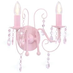 shumee rózsaszín fali lámpa gyöngyökkel 2 x E14