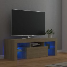 shumee sonoma-tölgy színű TV-szekrény LED-lámpákkal 120 x 35 x 40 cm