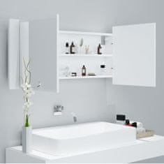 Greatstore fehér LED-es tükrös fürdőszobaszekrény 100 x 12 x 45 cm