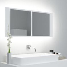 Greatstore fehér LED-es tükrös fürdőszobaszekrény 100 x 12 x 45 cm