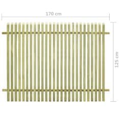 Greatstore impregnált fenyőfa kerti kerítés 170 x 125 cm