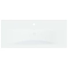 Greatstore fehér kerámia beépíthető mosdókagyló csapteleppel 91x39x18 cm