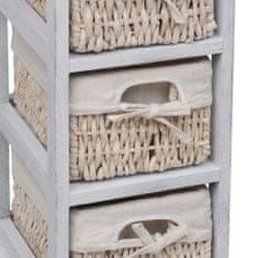 Greatstore 240796 Wooden Storage Rack 3 Weaving Baskets White