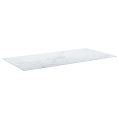 Greatstore fehér edzett üveg asztallap márványdizájnnal 100 x 50 cm 6 mm