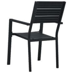 shumee 2 darab fekete fautánzatú HDPE kerti szék