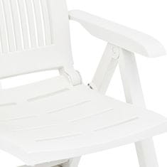 shumee 2 db fehér dönthető műanyag kerti szék 