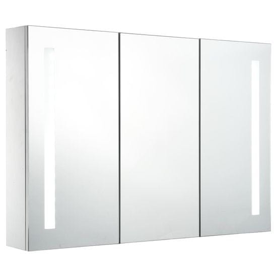 shumee tükrös fürdőszobaszekrény LED világítással 89 x 14 x 62 cm