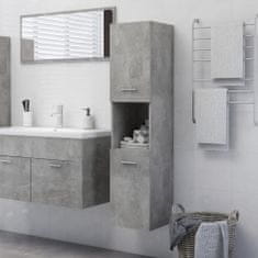 Greatstore betonszürke forgácslap fürdőszobaszekrény 30 x 30 x 130 cm