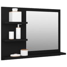 Greatstore fekete forgácslap fürdőszobai tükör 60 x 10,5 x 45 cm