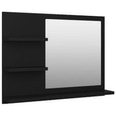Greatstore fekete forgácslap fürdőszobai tükör 60 x 10,5 x 45 cm