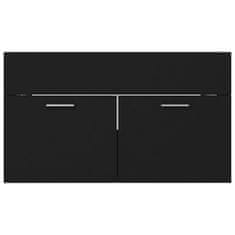 Greatstore fekete forgácslap mosdószekrény 80 x 38,5 x 46 cm