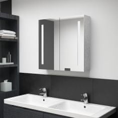 Greatstore betonszürke LED-es tükrös fürdőszobaszekrény 62 x 14 x 60 cm