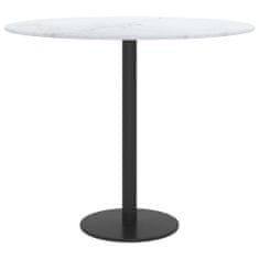 Greatstore fehér edzett üveg asztallap márvány dizájnnal Ø 50 x 0,8 cm