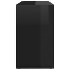 Greatstore magasfényű fekete forgácslap kisszekrény 60 x 30 x 50 cm