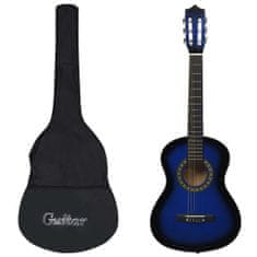 Vidaxl kék 1/2-es klasszikus gitár kezdőknek és gyereknek tokkal 34" 3055603