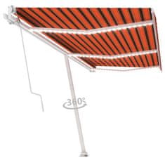 Greatstore narancssárga-barna szélérzékelős és LED-es napellenző 600x300cm