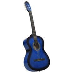 shumee 12 darabos kék klasszikus gitár kezdőkészlet 4/4 39" 