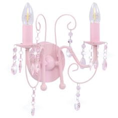 Greatstore rózsaszín fali lámpa gyöngyökkel 2 x E14