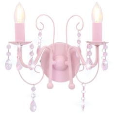 shumee rózsaszín fali lámpa gyöngyökkel 2 x E14