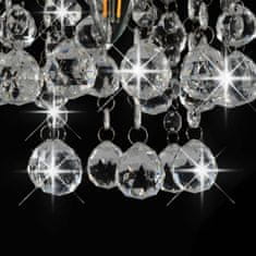 Greatstore ezüstszínű kerek mennyezeti lámpa kristálygyöngyökkel E14