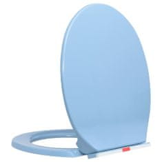 Greatstore kék ovális gyorsan szerelhető WC-ülőke lassan csukódó fedéllel