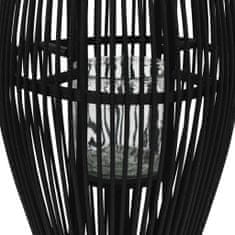 shumee fekete bambusz függő gyertyatartó lámpás, 95 cm