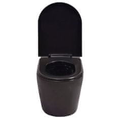shumee fekete falra szerelhető kerámia WC rejtett öblítőtartállyal