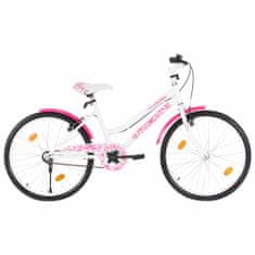 Greatstore rózsaszín és fehér gyerekkerékpár 24"