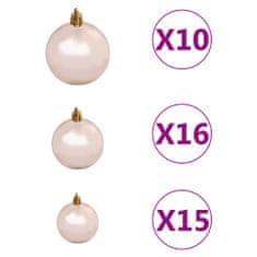 Vidaxl műkarácsonyfa 130 LED-del, gömbszettel és hópehellyel 210 cm 3210144