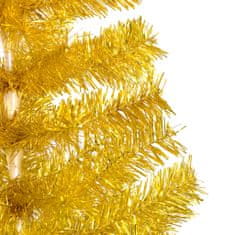 shumee aranyszínű PET műkarácsonyfa LED-ekkel és gömbszettel 180 cm 