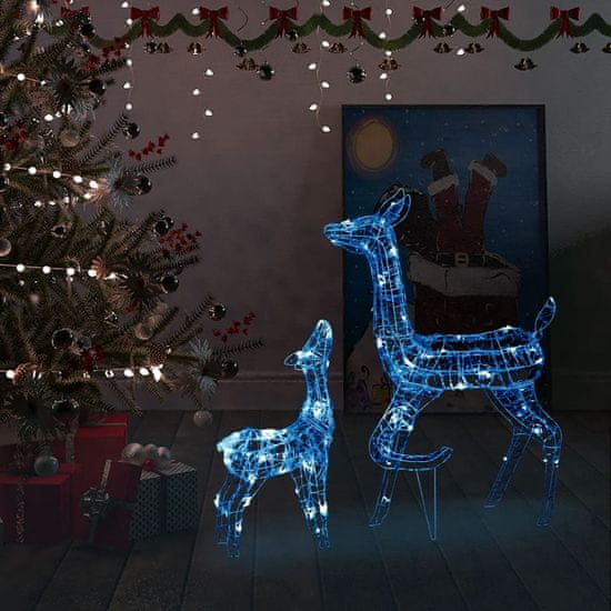 shumee 160 LED-es akril kék karácsonyi rénszarvascsalád