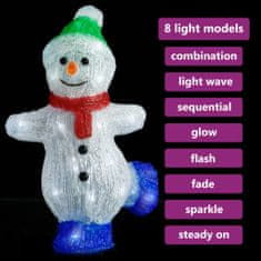 Greatstore LED-es akril karácsonyi hóemberfigura bel- és és kültérre 30 cm