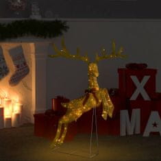 shumee aranyszínű repülő rénszarvasos karácsonyi dekoráció 120 LED-del