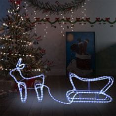 Greatstore rénszarvas és szán kültéri karácsonyi dekoráció 252 LED-del