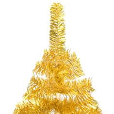 shumee aranyszínű PET műkarácsonyfa LED-ekkel és gömbökkel 240 cm