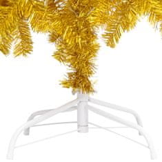 shumee aranyszínű PET műkarácsonyfa LED-ekkel és gömbszettel 150 cm