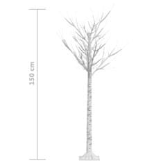 Vidaxl 140 LED-es bel-/kültéri meleg fehér fűzfa karácsonyfa 1,5 m 328676