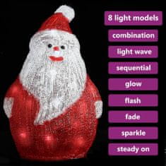 Greatstore LED-es akril karácsonyi mikulásfigura bel- és és kültérre 28 cm