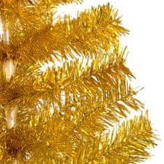 shumee aranyszínű PET műkarácsonyfa LED-ekkel és gömbszettel 120 cm