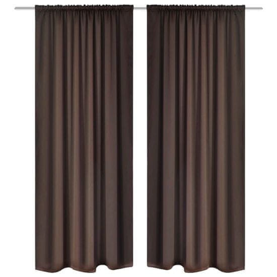 shumee 130372 2 pcs Brown Slot-Headed Blackout Curtains 135 x 245 cm