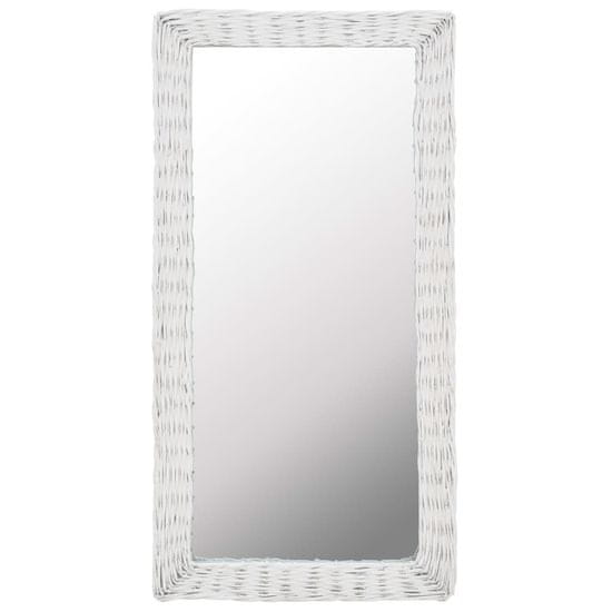 shumee fehér fonott vessző tükör 50x100 cm
