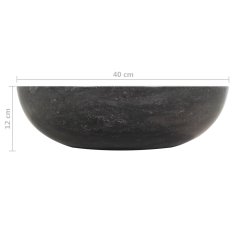 Greatstore fekete márvány mosdókagyló 40 x 12 cm