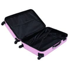 Greatstore 3 db rózsaszín ABS keményfalú gurulós bőrönd