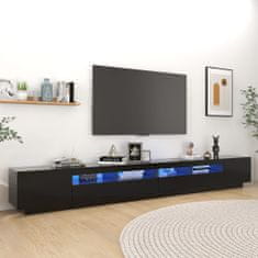 shumee fekete TV-szekrény LED-lámpákkal 300 x 35 x 40 cm