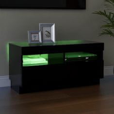 shumee fekete TV-szekrény LED-lámpákkal 80 x 35 x 40 cm