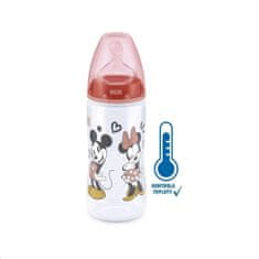 Nuk Disney Mickey cumisüveg hőmérséklet-szabályozóval 300 ml piros