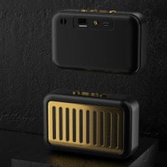 DUDAO Dudao Y13s Retro hordozható vezeték nélküli Bluetooth 5.0 hangszóró - Fekete/Arany