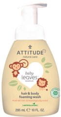 Attitude Gyerek mosóhab (2az1ben) Baby leaves körte illatban, 295 ml