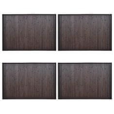 Greatstore 4 db sötétbarna bambusz fürdőszobaszőnyeg 60 x 90 cm