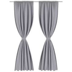 Greatstore 130376 2 pcs Grey Slot-Headed Blackout Curtains 135 x 245 cm